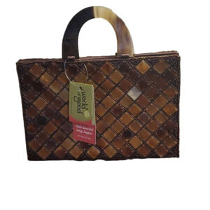 World of Good Buffalo Horn Beaded Silk Purse NWT